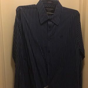 American Eagle blue stripped button down